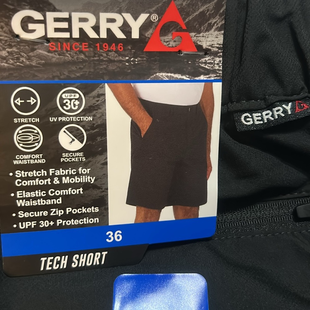 Gerry Men's Black Tech  Shorts size 36 NWT